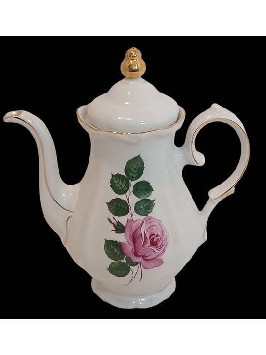 Winterling Bavaria Other - Vtg Rare Winterling Roslau Bavaria Germany Tea Coffee Pot Pink Rose w/ Gold Trim